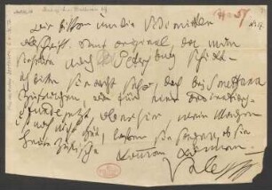 Brief an Anton Schindler : o.D. [Frühjahr 1825, ermittelt]