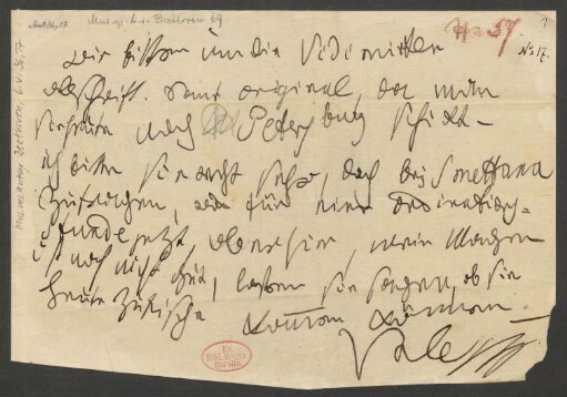 Brief an Anton Schindler : o.D. [Frühjahr 1825, ermittelt]