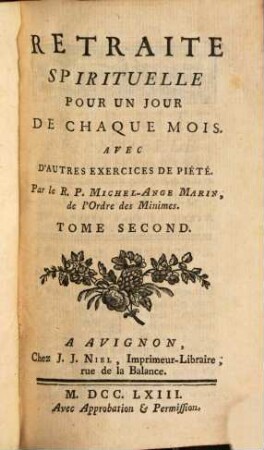 Retraite Spirituelle Pour Un Jour De Chaque Mois : Avec D'Autres Exercices De Piété, 2