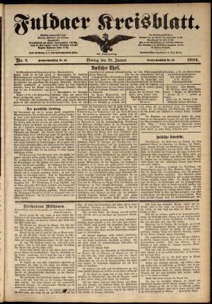 Ausgabe vom Montag, den 18. Januar 1904.