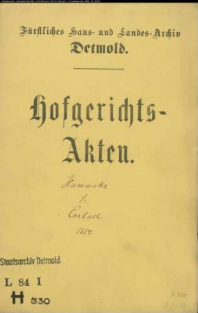 Hummeke, Hermann zu Humfeld gegen Christoph Corbach, Krüger zu Humfeld - Brautschatz