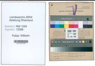 Entnazifizierung Wilhelm Kulpa , geb. 06.04.1890 (Studienrat)