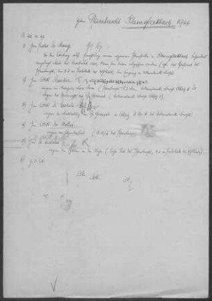 Kleinglattbach: Visitationsbericht mit Pfarrbericht 1947