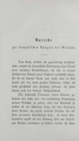 Vorrede zur französischen Ausgabe der Gedichte
