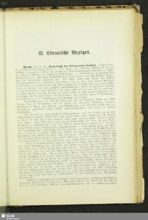 III. Literarische Anzeigen