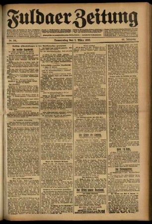 Ausgabe vom Donnerstag, den 01. März 1917.