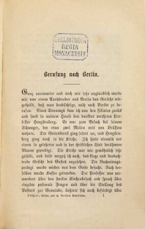 Erinnerungen aus dem Leben eines Landgeistlichen, 4. Erinnerungen aus meinem Berliner Amtsleben