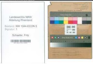 Entnazifizierung Fritz Schaefer , geb. 18.01.1893 (Kaufmann)