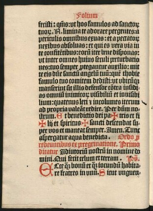 Ordo pro redeuntibus ex peregrinatione.