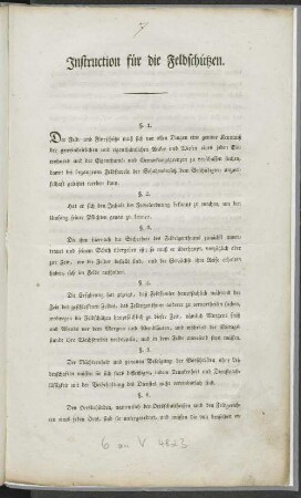 Instruction für die Feldschützen