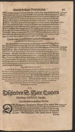 VII. Tischreden D. Mart: Luthers Von dem Herrn Christo.