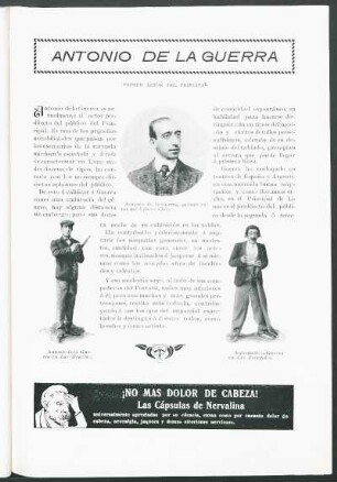 Antonio de la Guerra : Primer actor del Principal