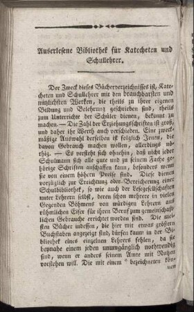 Auserlesene Bibliothek für Katecheten und Schullehrer.