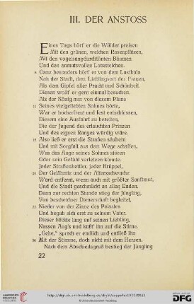 III. Der Anstoss