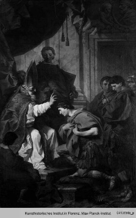 Der Heilige Ambrosius gibt Kaiser Theodosius die Absolution