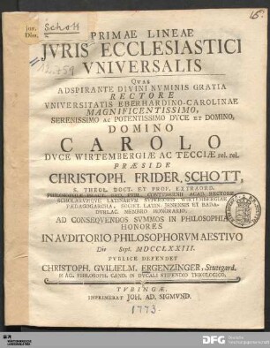 Primae Lineae Jvris Ecclesiastici Vniversalis