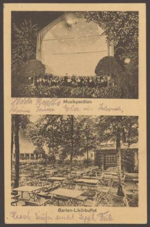 Ansichtskarte Musikpavillon und Terrasse des Orpheum, Hasenheide [2/2]