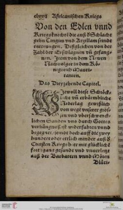 Das Dreyzehende Capitel
