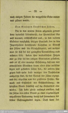 Das Einsetzen künftiger Zähne