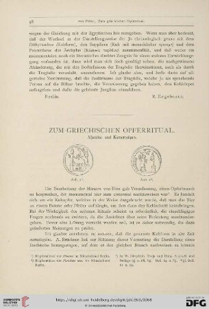 Zum griechischen Opferritual