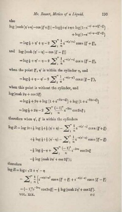 On the motion of a liquid in and about cylinders whose transverse sections are the inverse of confocal ellipses with respect to their centre. [Fortsetzung].