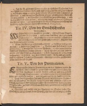 Tit. V. Von den Procuratoren.