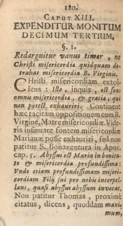 Caput XIII. Expenditur monitum decimum tertium.
