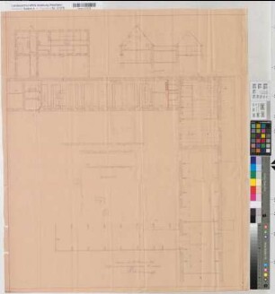 Wocklum (Balve) Ökonomiegebäude Umbau der Stallgebäude Grundriß 1928 1 : 100 82 x 71 Pause Landsberg-Velensches Bauamt Landsberg-Velen Nr. 801