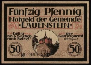 50 Pfennig Notgeld der Gemeinde Lauenstein