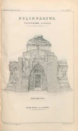 Plate XIII'H' Polonnaruwa. Thupârâma Vihâré. Section No 4.