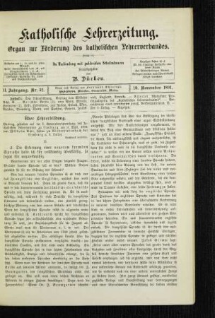 Über Lehrerbildung : Vortrag, gehalten auf der I. Generalversammlung des katholischen Lehrervereins zu Limburg am 9. Sept. 1891 ; II.