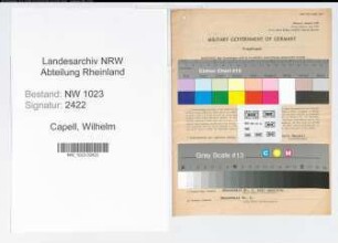 Entnazifizierung Wilhelm Capell , geb. 23.05.1890 (Landwirt)