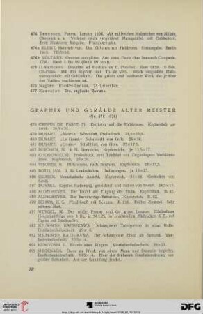 Graphik und Gemälde alter Meister (Nr .478-628)