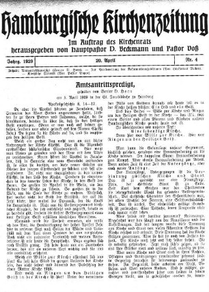 Amtsantrittspredigt