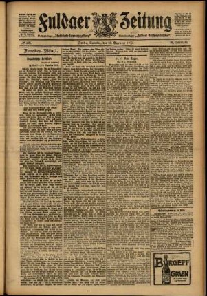 Zweite Ausgabe vom Samstag, den 16. Dezember 1905.