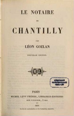 Le notaire de Chantilly