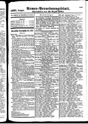 1091.Ausgabe. Donnerstag, 10. August 1916
