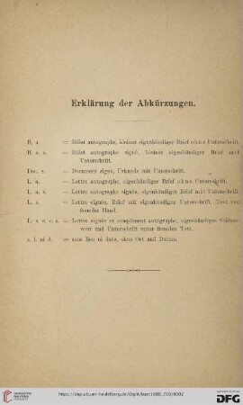 Erklärung der Abkürzungen
