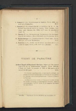 Vient de paraitre
