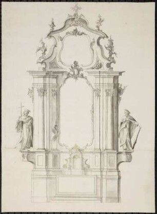 Hdbg Stifft, Heydelberg Altar Riß betr. (Rückseite)