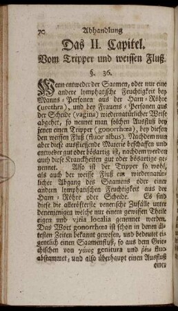 Das II. Capitel. Vom Tripper und weissen Fluß.