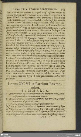 Locus XCVI. à Partium Eunumeratione