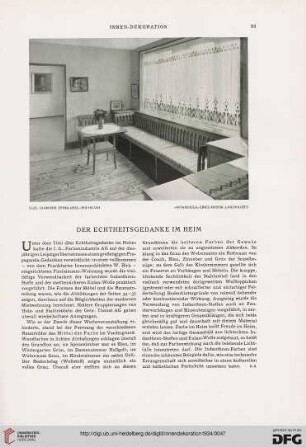 Der Echtheitsgedanke im Heim