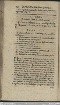 L. CCII. Iavolenus libro 11. Epistolarum