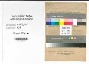 Entnazifizierung Werner Frank , geb. 19.11.1903 (Angestellter)