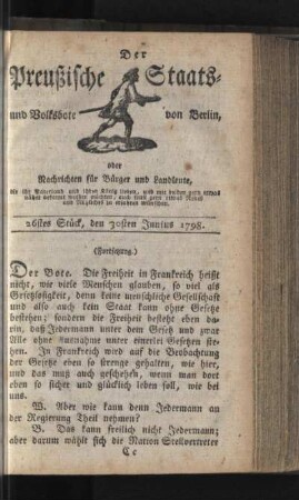 26stes Stück, den 30sten Junius 1798
