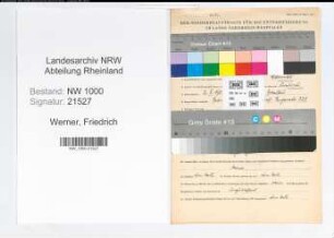 Entnazifizierung Friedrich Werner, geb. 02.10.1902 (Lehrer)