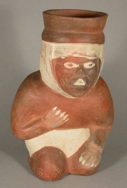 Kneeling anthropomorphic figure: depiction of illness