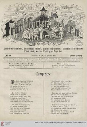 No. 38, Frankfurt a. M., 10. October 1861, Zweiter Jahrgang