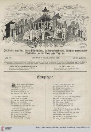 No. 38, Frankfurt a. M., 10. October 1861, Zweiter Jahrgang